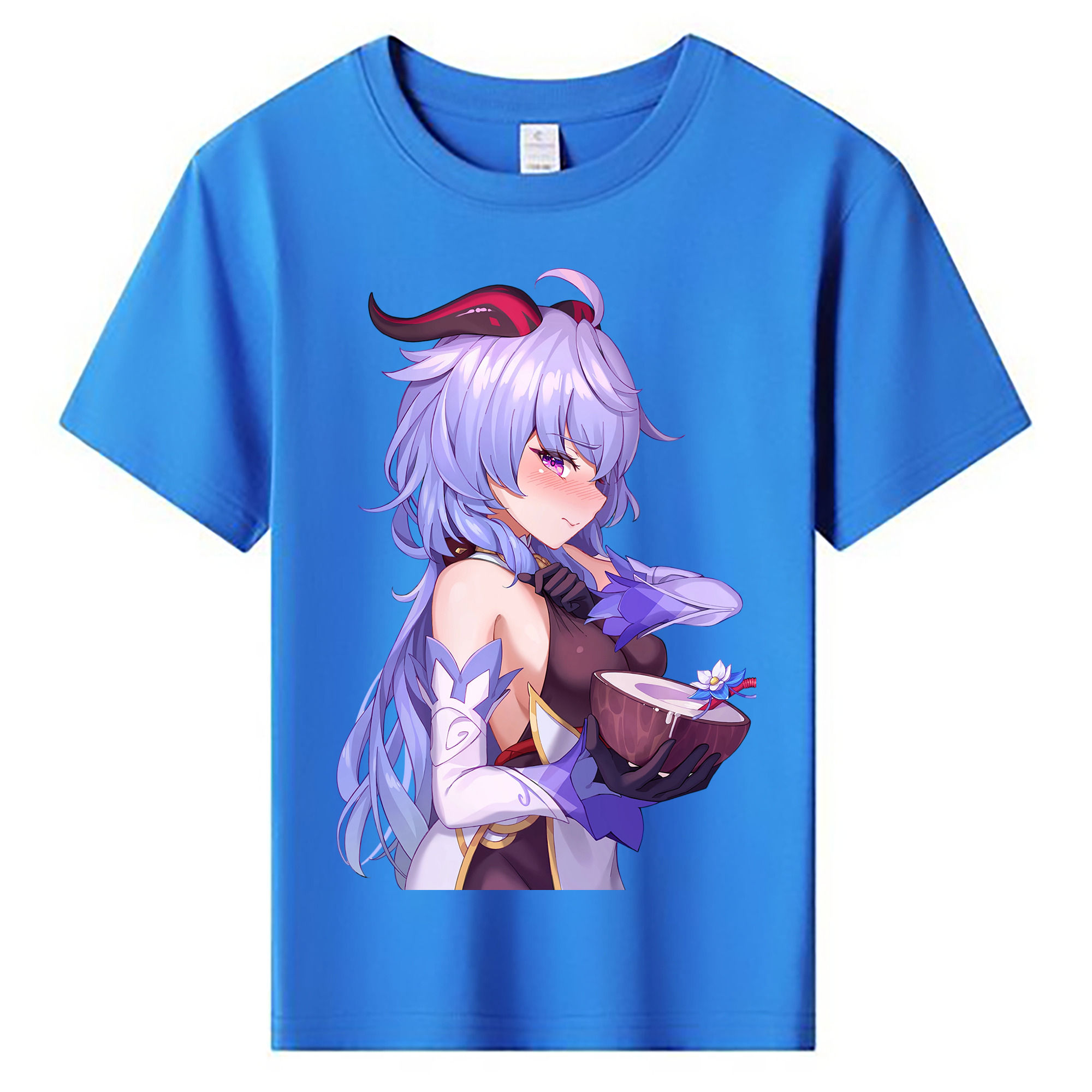 げんし神 甘雨 かんう genshin Ganyu 綿100％キッズTシャツ（フロントプリント）